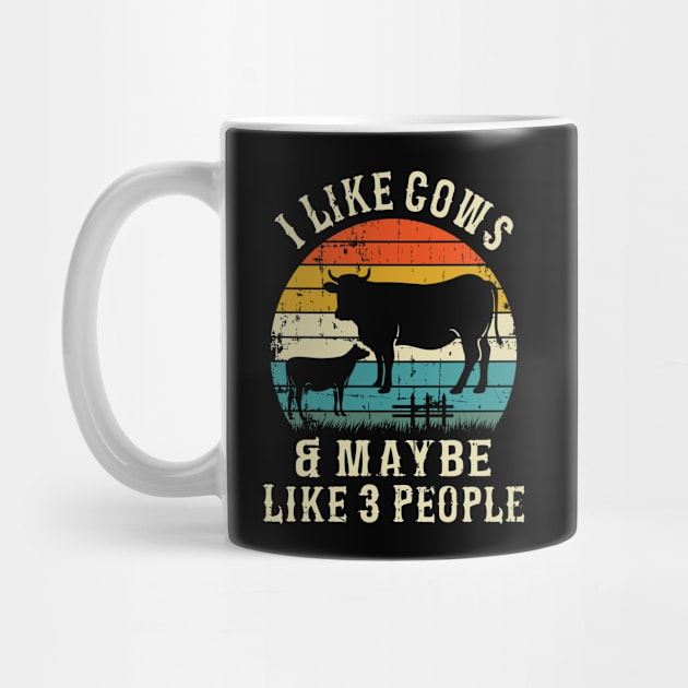 I Like Cows And Maybe Like 3 People retro vintage/ gift for farmer by UranusArts